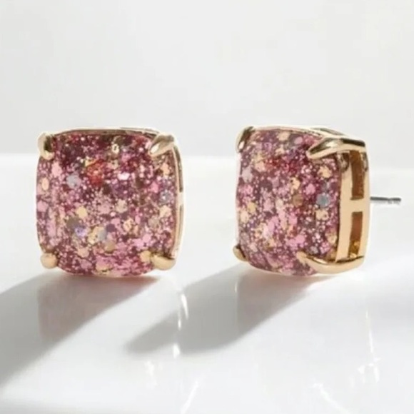 kate spade Jewelry - Kate Spade New York ♠️ something sparkly rose gold glitter square studs